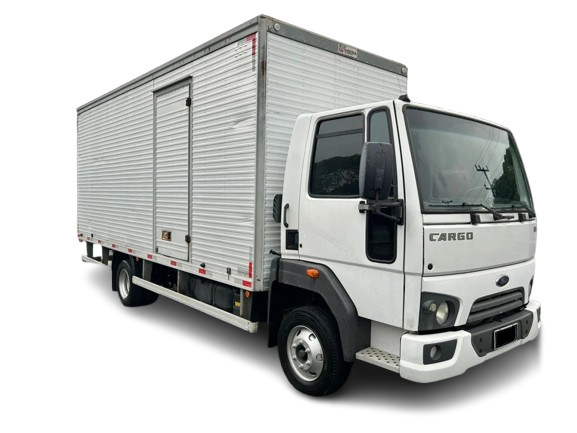 Caminhão baú utilizado pela TrajetoX Express para transporte de cargas